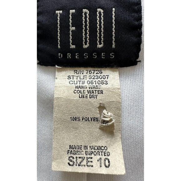 Teddi Dresses White Layered Lace Sheath Dress Short Sleeve Midi Formal Sz 10 EUC - Picture 5 of 6